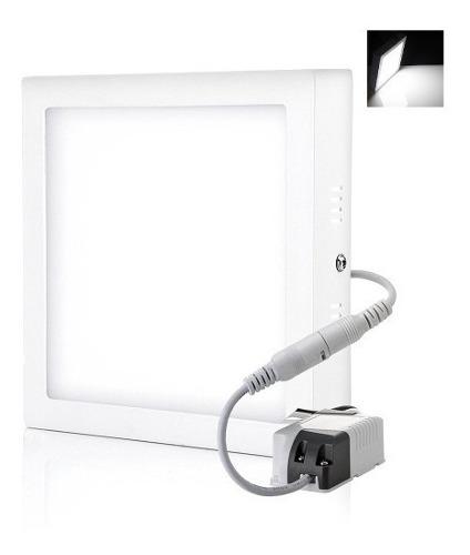 Lampara Led 12w Superficial Cuadrada Luz Blanca- Alto Brillo