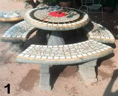 Mesas De Concreto Revestidas Con Diseños En Ceramicas