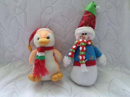 Muñeco De Nieve Y Pinguino Navideño