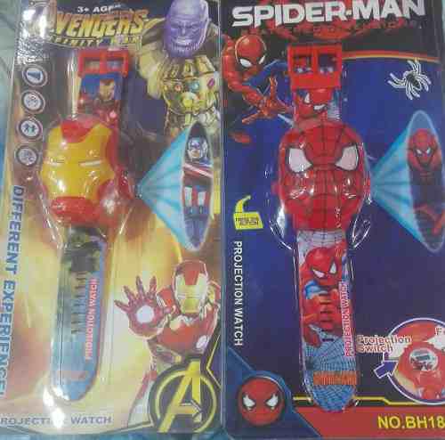 Reloj 3d Proyector Para Niños Spiderman, Ironman, Lol