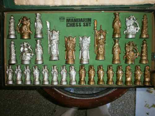 Ajedre Antique Mandarin Chess Set/ Tag New York. Colección
