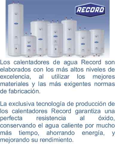 Calentadores Marca Record