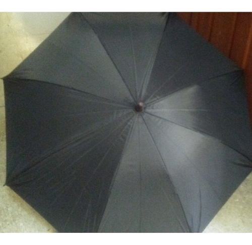 Paraguas Color Negro Con Bastón 8 Varillas