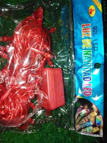 Luces De Navidad Led 7m Rojas Cable Rojo 100led