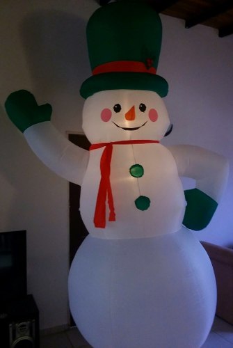 Muñeco De Navidad Snowman 2.13 Mts Iluminado