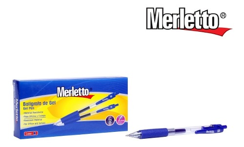 Bolígrafo De Gel Azul Merletto Precio Por Caja 12 Unidades