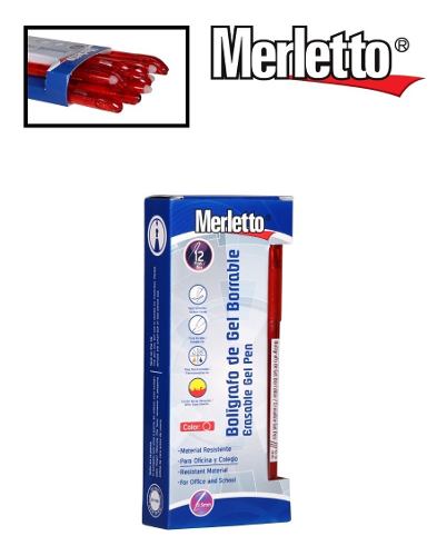 Bolígrafo De Gel Borrable Rojo Merletto Caja