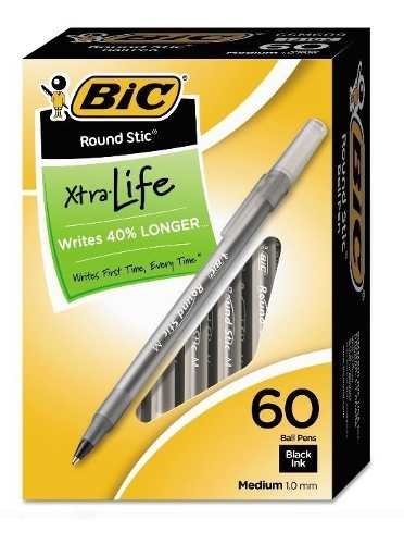 Bolígrafos Negro Marca: Bic Caja De 60 Unidades