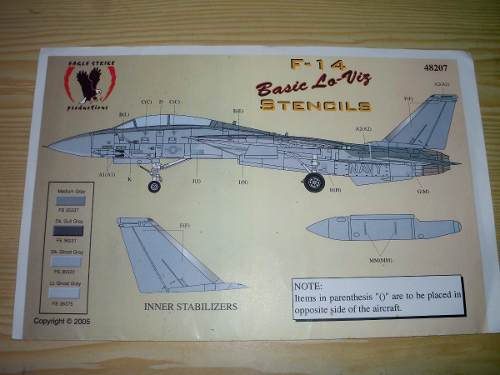 F-14 Basic Lo-viz 1:48 Calcomanias Eagle Strike 