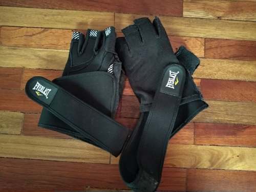 Guantes Cuero Para Gym / Pesas Everlast Talla L C/muñequera