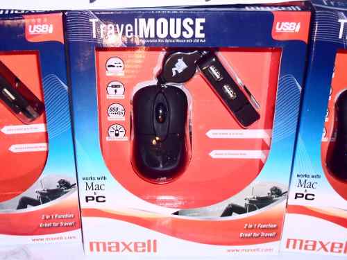 Mouse Maxell Optico Con Multi Puerto Usb Hub 4 Verdes