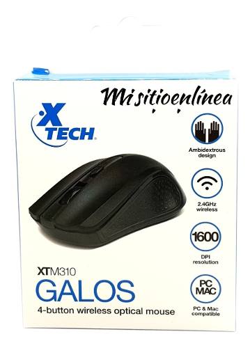 Mouse Xtech Inalambrico Galos Xtm310 Negro Nuevo