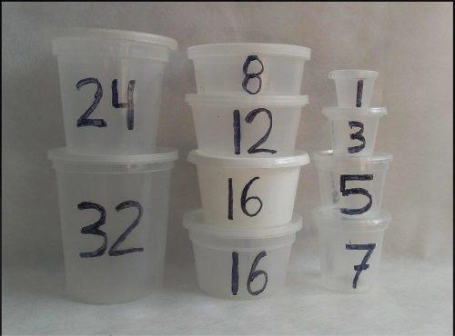 Tina Plástica Vaso Pote Envase Con Tapa 7,8,16,24,32 Arroz