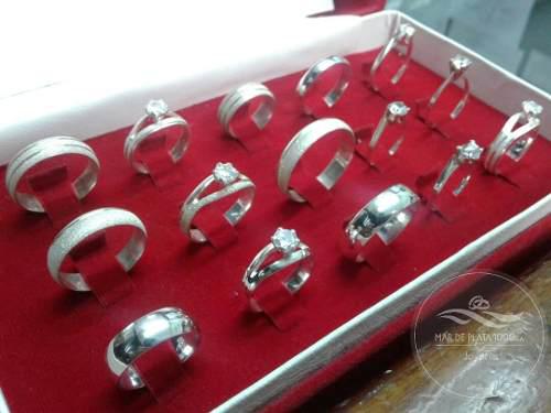 Anillos De Compromiso En Plata Ley 950 100% Garantizado