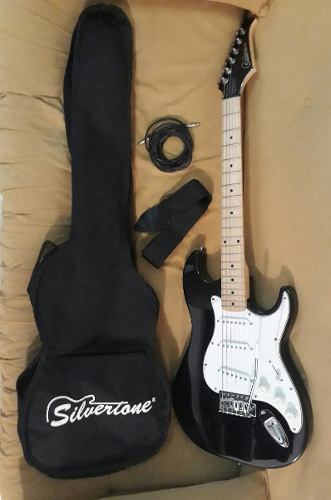 Guitarra Electrica Silvertone Con Estuche, Cable Y Correa