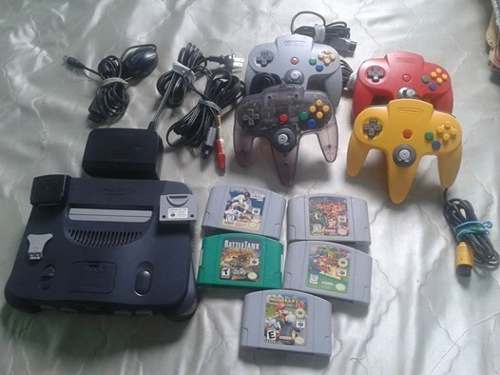 Nintendo 64 + 4 Controles+5 Juegos, Cargador, Entre Otros