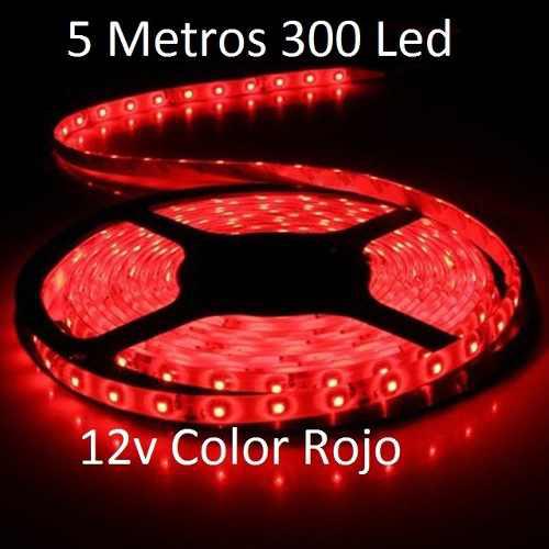 Tira Cinta Led 3528 Rojo 5 Metros 300 Led 12 Voltios