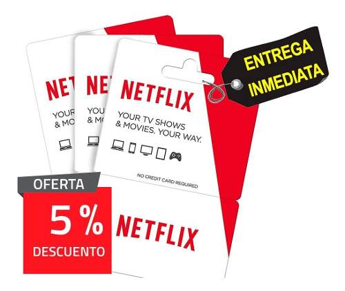Netflix Oficial Tarjeta De Regalo Con 5% De Descuento
