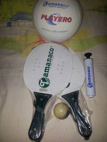 Raquetas Playera + Balon Voleibol +inflador