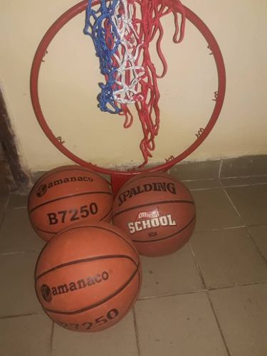 Basket Aro, Malla Y Balón Marca Tamanaco