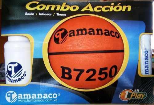 Combo Tamanaco Basket #7 De Goma Con Termo Y Bomba