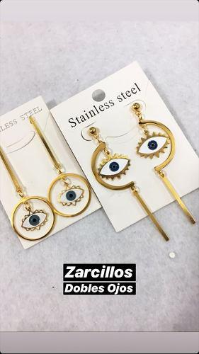 Hermosos Zarcillos Doble Ojos Turcos Precio 50.000 Al Mayor