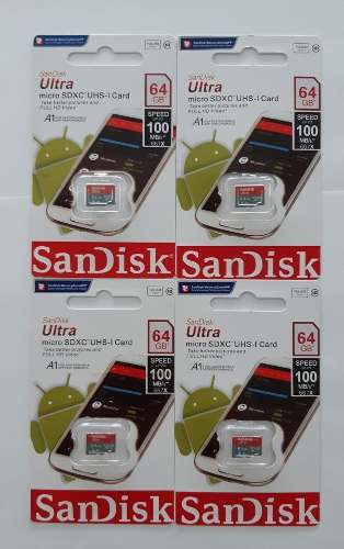 Memoria Micro Sd 64gb (16 Vrd) Sandisk 100 Mb/s