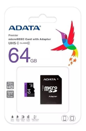 Memoria Micro Sd 64gb Clase 10 Adata Original Nuevo