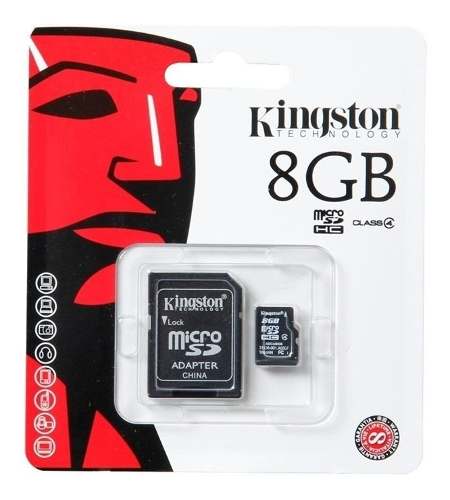 Memoria Micro Sd 8gb Kingston Con Adaptador En Blister 4vrds