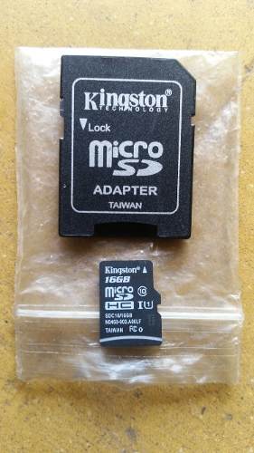 Memoria Micro Sd Kingston 16gb + Adaptadores Sd Usb