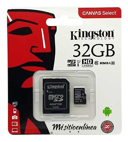 Memoria Microsd Kingston Original 32gb Con Adaptador Y Gtia