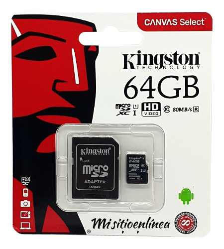 Memoria Microsd Kingston Original 64gb Con Adaptador