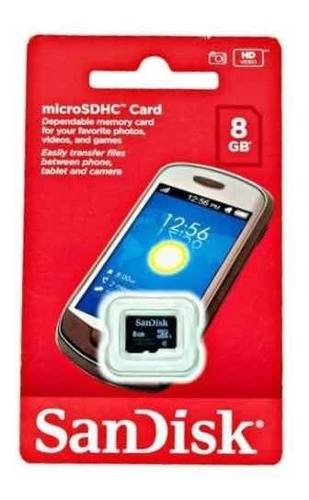 Memoria Microsd Sandisk 8gb Clase 4 Nuevo Chip Micro Sd