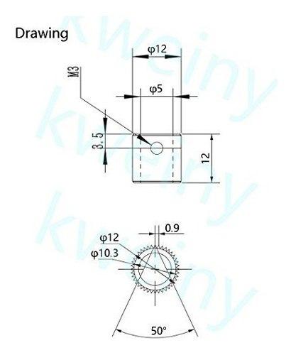 Para Mk8 Kweiny Driver Impresora 3d Filamento Gear 40t Dpcp