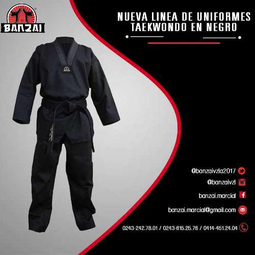 Uniforme Taekwondo En Negro Talla 5 Y 6 Marca Banzai