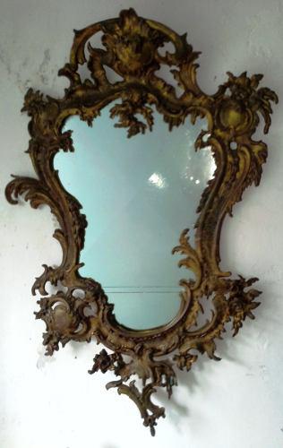 Oferta Hermoso Espejo De Pared Antiguo Rococó Bronce Macizo