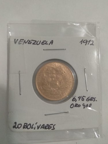 Moneda 20 Bolivares En Oro De 