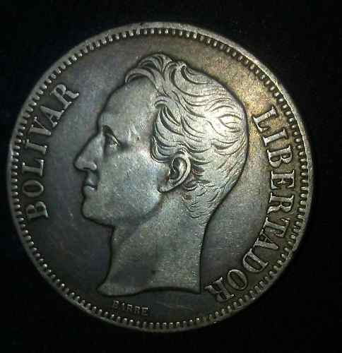 Moneda De Plata De 5 Bolivares De 