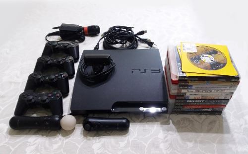 Playstation 3 Slim 250gb Con Ps Move Y Microfono Singstar