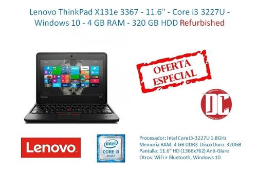 Lenovo Thinkpad X131e  Core I3 Windows 10 4gb Ram