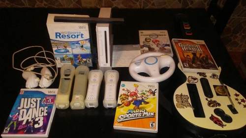 Wii Blanco Original Consola Con Todos Accesorios Y Juegos