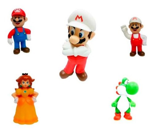 Combo Muñecos De Mario Bross 22cm + 4 Figura De Mario