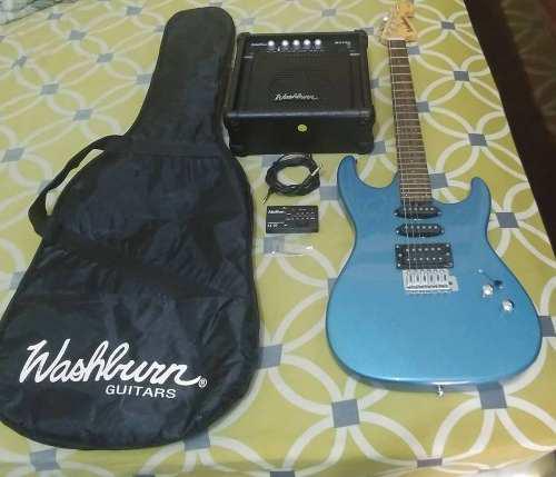 Guitarra Electrica Washburn Pro Azul 80 Verdes