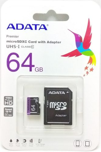 Memoria Microsd-xc 64gb Adata Clase mb/s Original C/ad