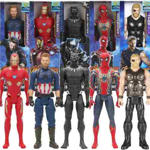 Muñecos Hasbro Spiderman Capitan Thor Iron Man Pantera 30