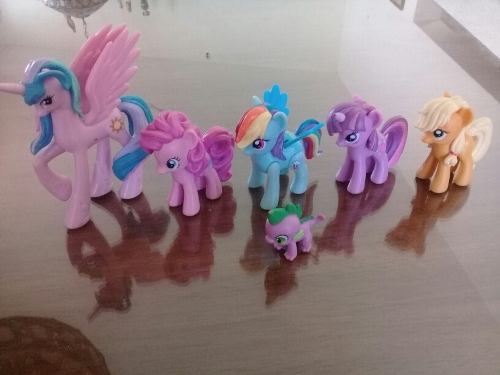 My Little Pony 5 Figuras Y Spike 20verdes