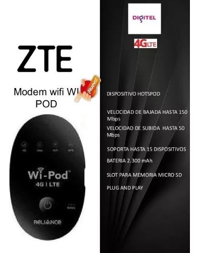 WiPod Multiban Zte Router Modem Inalámbrico Wifi Porta