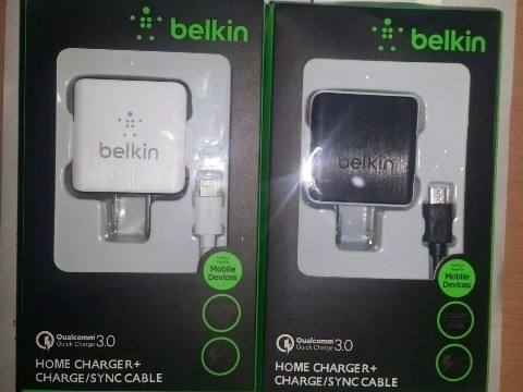 Cargador Carga Rapida 3.0 Belkin iPhone Samsung Tipo C 