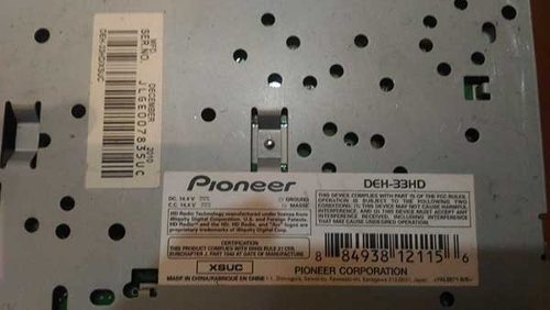 Reproductor Pionner Deh-33hd / Sin Frontal