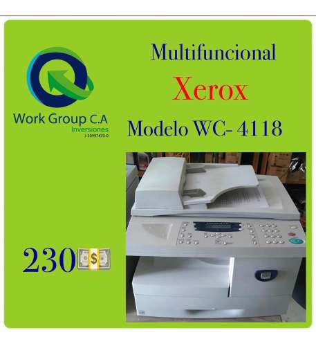 Fotocopiadora Multifuncional Xerox Wc- 4118!